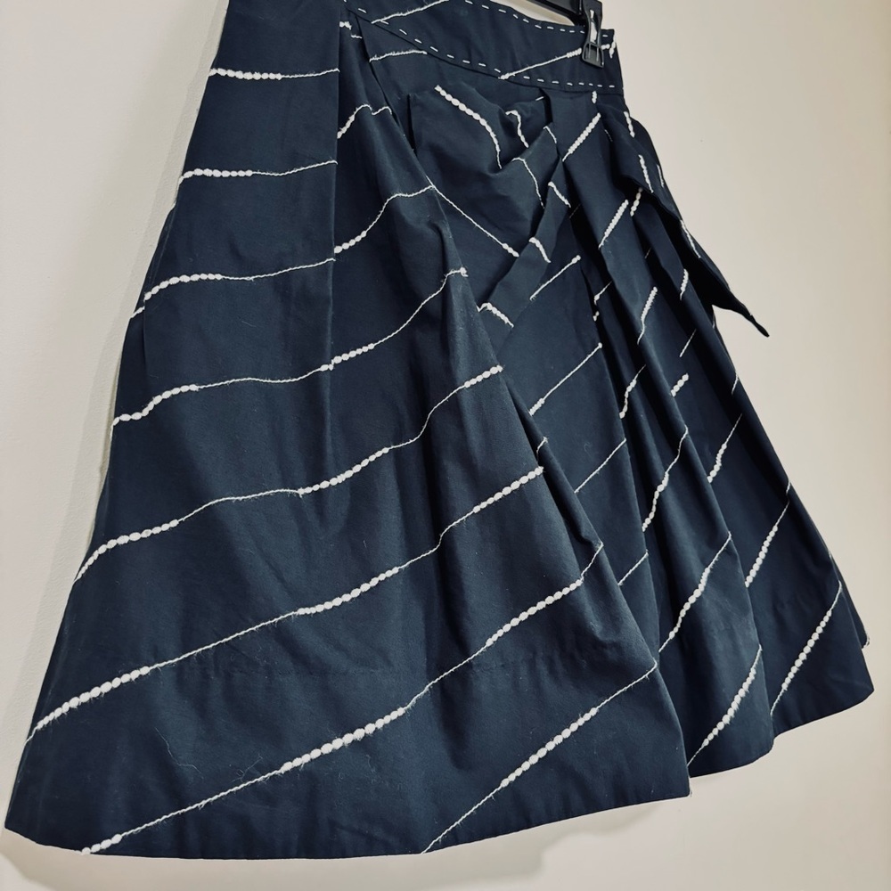 Anthropologie black white Floreat Subway Stairs preppy Full Tulle skirt size 4 - Picture 7 of 16